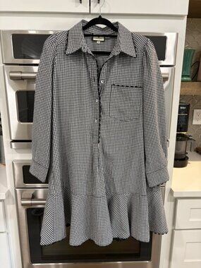 Tuckernuck Black Gingham Ric Rac Callahan Shirt Dress